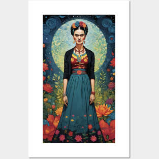 Frida's Enigmatic Gaze: Unconventional Portrait Posters and Art